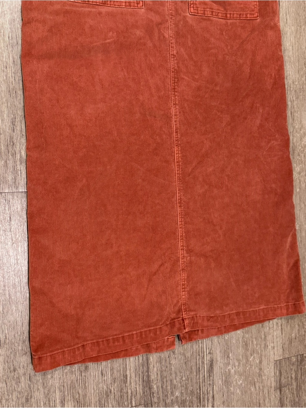 Free People Burnt Orange/Rust Corduroy Midi Overall Dress - Picture 9 of 11